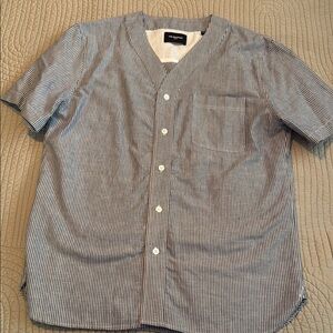 The Kooples Blue and White Blouse Relaxed Fit